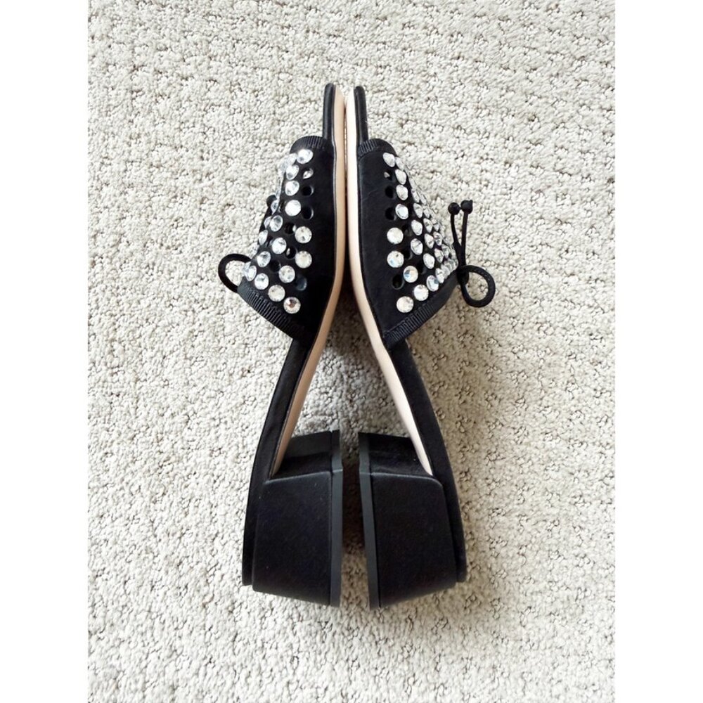 Miu Miu Black Sandals with Silver Embellishments - Picture 6 of 9